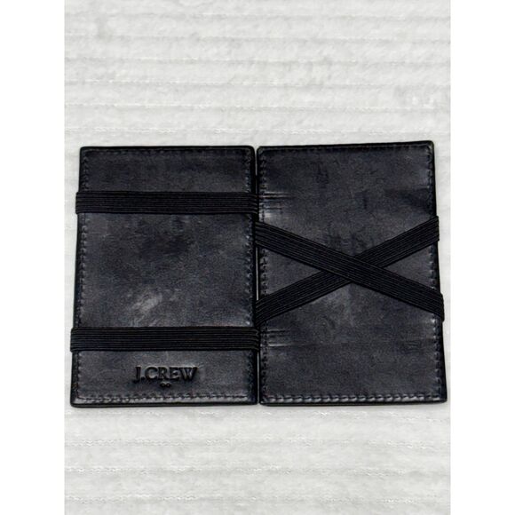 J. CREW Bi-fold Wallet Card Case, Black Leather - Picture 3 of 3